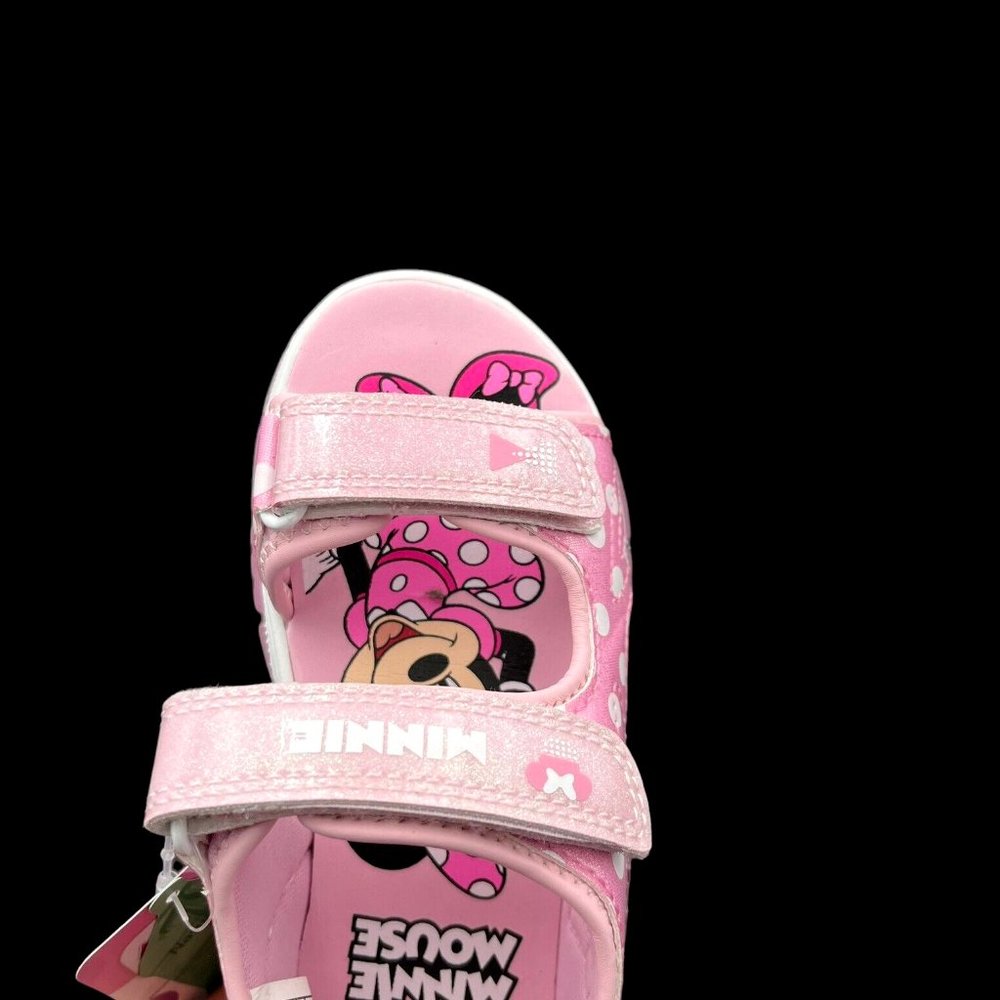 Disney Minnie Mouse Little Girls Light Up Sandals Size 12 Pink Strappy Open Toe - Picture 8 of 16